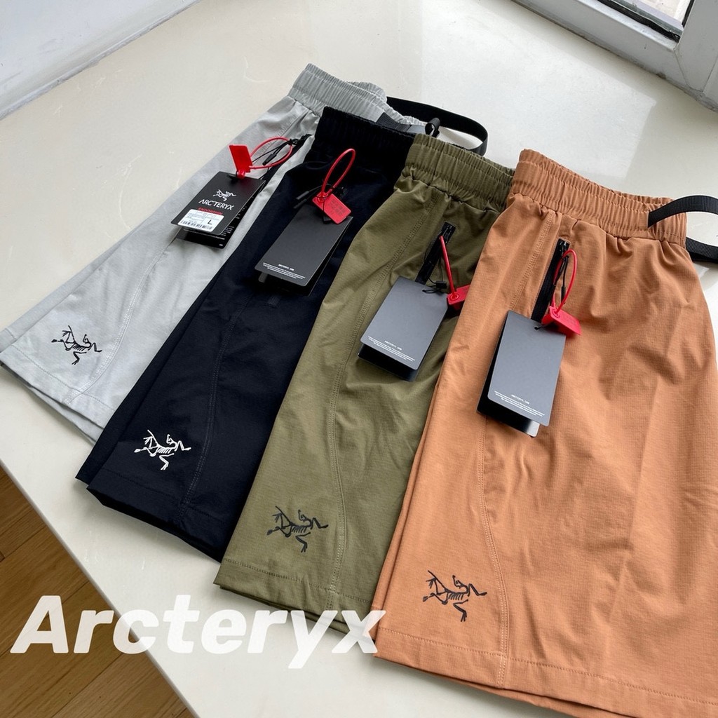 ARCTERYX Outdoor American Big Pocket Belt Couple Logo Cargo Short Pants Men