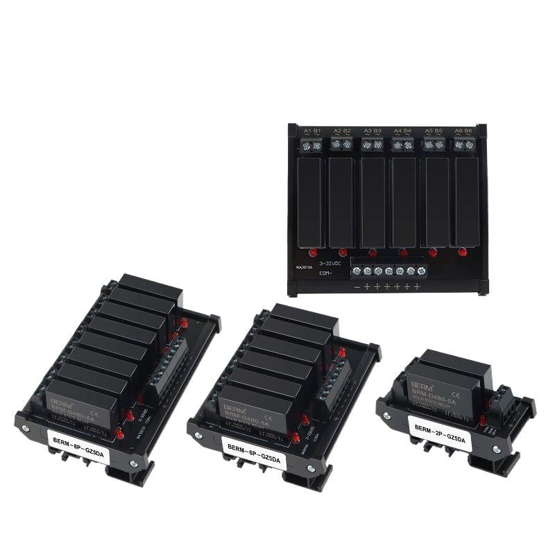 โมดูลรีเลย์โซลิดสเตต 4P-GF5DA รีเลย์รางควบคุม DC แบบไม่สัมผัส DC DD 2P 6P 8P