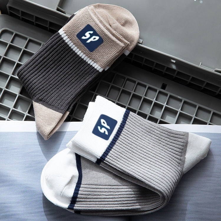 JH SHOP ถุงเท้าผู้ชาย ข้อยาว (5ลาย/10คู่) ถุงเท้าแฟชั่นเกาหลี ใส่สบาย ลาย SP  NO.C149