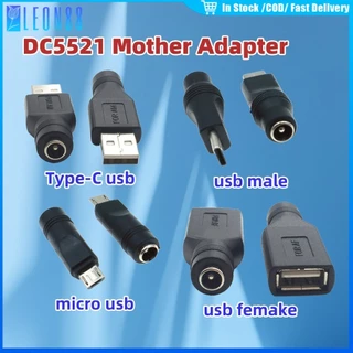 ของมาใหม่！หัวแปลง DC Jack Adapter 5.5x2.1mm อะแดปเตอร์แจ็คเชื่อมต่อ DC Type-C ตัวเมีย/USB 2.0ตัวเมีย ตัวผู้/Micro