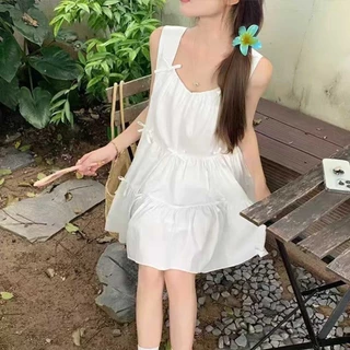 เดรสหวานโบว์ ทรงกว้างเกาหลี ละมุนทุกองศา