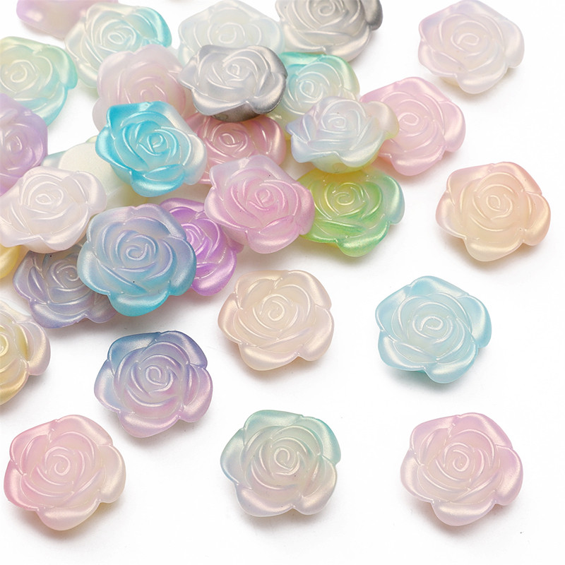 20ชิ้น/ถุง19มิลลิเมตรอะคริลิกุหลาบลูกปัดสองสีไล่โทนสีกุหลาบลูกปัดสําหรับ ทําเอง สร้อยข้อมือสร้อยคอเครื่องประดับทําอุปกรณ์