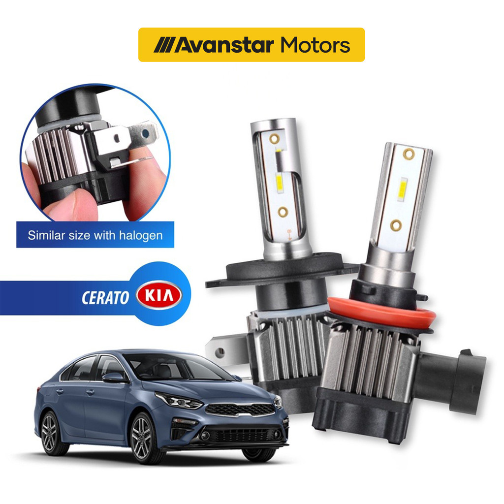 2PCS *รับประกัน 1 ปี* Kia Cerato Mini 1:1 ไฟหน้ารถ LED ไฟหน้า Foglight 4300K/6000K H1 H4 H7