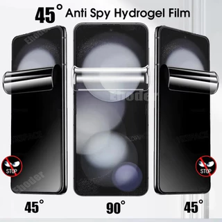 สําหรับ Samsung Galaxy Z Flip 8 7 6 5 7FE 5G ความเป็นส่วนตัวกระจกนิรภัย Anti-Spy ภายนอกด้านใน Soft Hydrogel ฟิล์มสําหรับ Flip6 Flip7 FE Filp ZFlip7 Flip5 Flip8 ป้องกันหน้าจอ