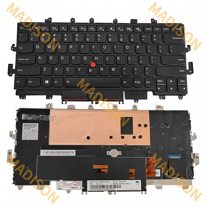 แป้นพิมพ์ภาษาอังกฤษแบบสหรัฐสำหรับแล็ปท็อป Lenovo ThinkPad X1 Yoga รุ่นที่ 1 01ax828 01ax829 00jt888 