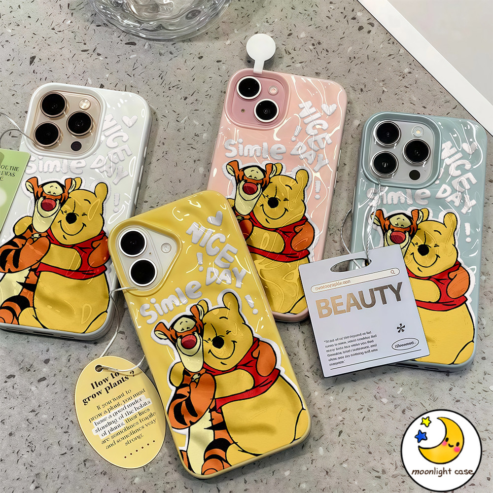 ❤GOOD❤ เคสเหมือนอุกกาบาต ภาพการ์ตูนการ์ตูน หมีเหลือง สุนัขน่ารัก สําหรับIPhone16 15 13 12 11 7 8 plus Pro Promax X XR XS