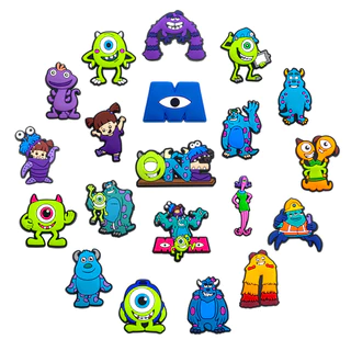 20 ชิ้น/เซ็ตรองเท้า Charm MEIDJ ตัวติดรองเท้า Pvc ตัวการ์ตูน สำหรับตกแต่ง MEIDJ Diy รองเท้าหัวโต ติดง่าย น่ารัก