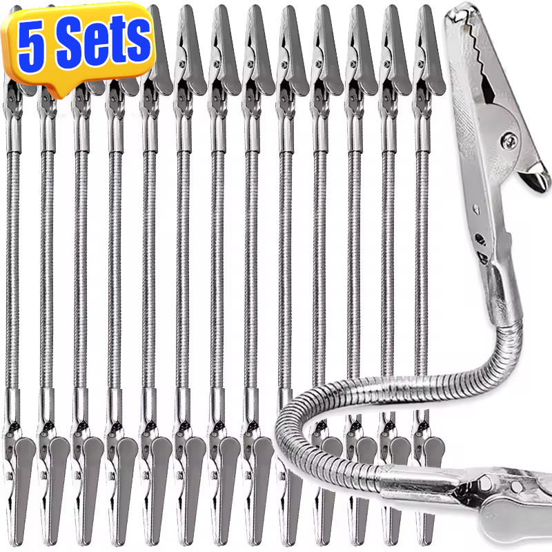 1/3/5 ชิ้น DIY Memo Card Photo Picture Holder – ซูเปอร์มาร์เก็ตหมายเหตุแท็กจอแสดงผล – คลิปจระเข้มัลติฟังก์ชั่น – เชือกลวดสองหัว Shark Clamp