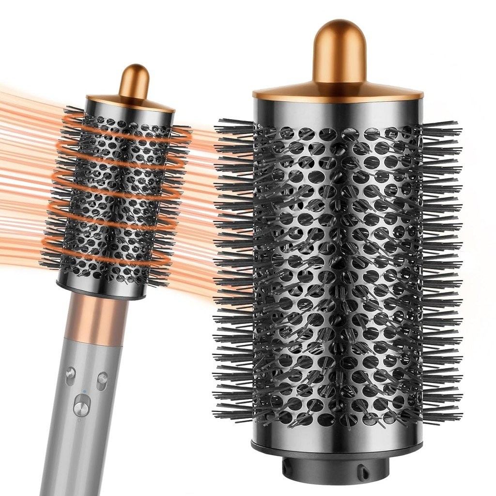 อัพเกรดแปรงกลมขนาดใหญ่สิ่งที่แนบมาสําหรับ Dyson Air wrap จัมโบ้ขนาดใหญ่รูปไข่รอบ Volumizing แปรงสําหรับ Dyson Airwrap อุปกรณ์เสริม,ทอง