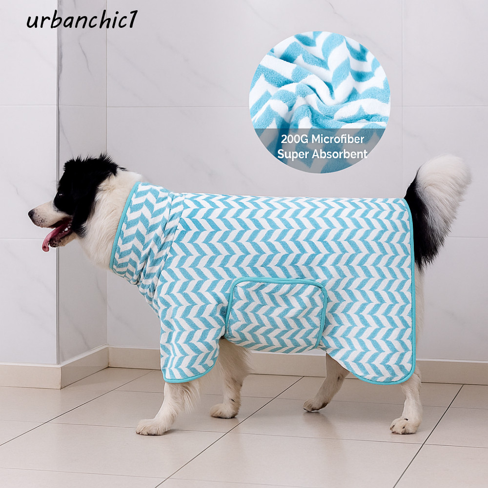 URBANCHIC ผ้าขนหนูดูดซับสัตว์เลี้ยง, เสื้อคลุมอาบน้ําสุนัขแบบนุ่ม Microfibre,|ล้างทําความสะอาดได้ซุปเปอร์ดูดซับให้อบอุ่นสบายสุนัขผ้าขนหนูแห้งเร็วเช็ดสุนัข