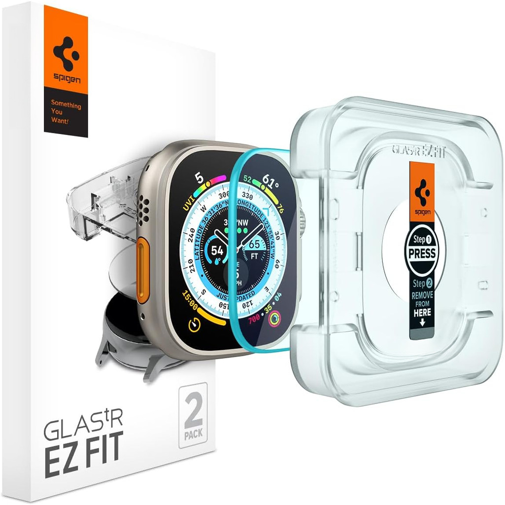 (2 แพ็ค) Sgp กระจกนิรภัยป้องกันหน้าจอสําหรับ Apple Watch Ultra 49MM