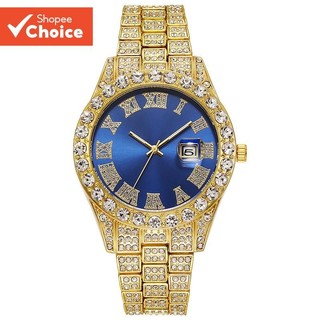 Hip Hop Stylish Watch For Men Iced-Out Imitation Diamond Roman Scale Fashion Luxury Jewelry Trend Savior 9 Colors For Christmas Gift
