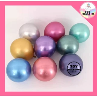 ลูกโป่งเมทัลลิก ลูกโป่งสีโครม 5 12 18 นิ้ว (ชุดละ 10 ใบ) ลูกโป่งสีโลหะ สีทึบเงาสวย ดูหรูหรา ลูกโป่งวันเกิด ลูกโป่งตกแ...
