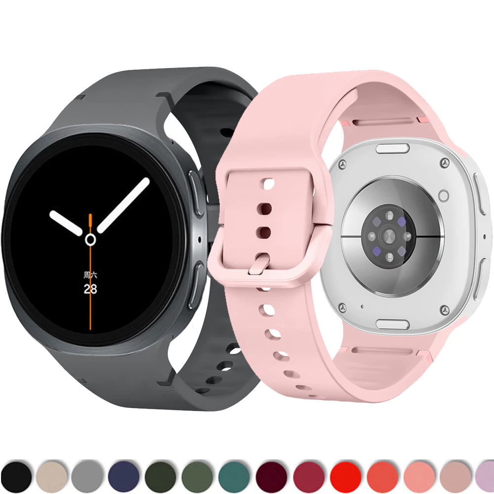 ซิลิโคนสําหรับ Samsung Galaxy Watch 8/8 classic Strap 44mm 40mm 46mm Sport correa pulseira สร้อยข้อมือ Galaxy Watch 8 Band