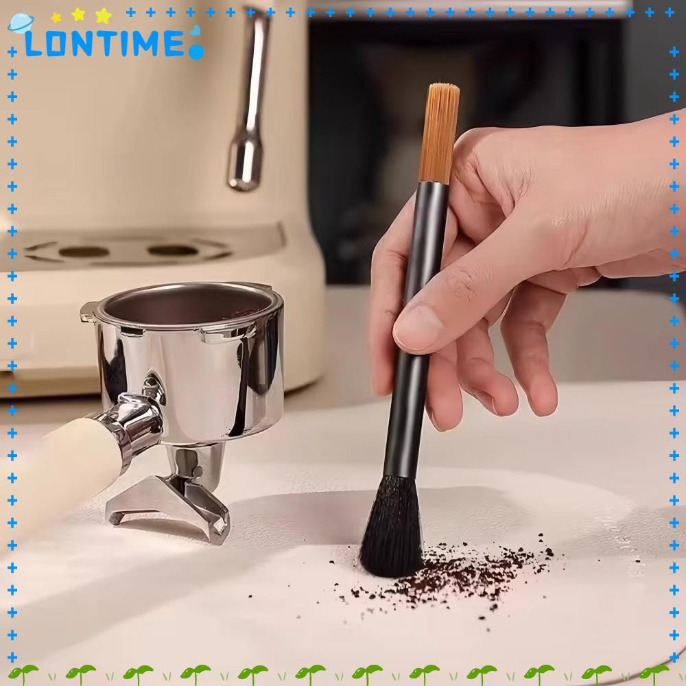 เครื่องมือทําความสะอาดเครื่องบด LONTIME, แปรงหม้อกาแฟขนนุ่มสองหัว, ท่ออลูมิเนียมวินเทจ Cafe Clean เครื่องมือสําหรับบาริสต้า