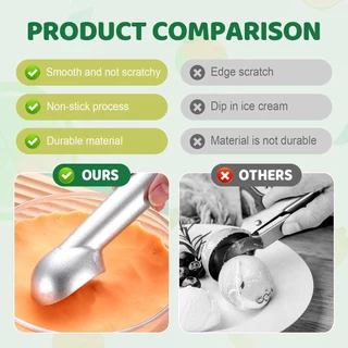 ที่ตักไอศกรีมอะลูมิเนียม Ice Cream Scoop แบบไม่ติด สำหรับไอศกรีม เจลาโต้ และคุกกี้โด