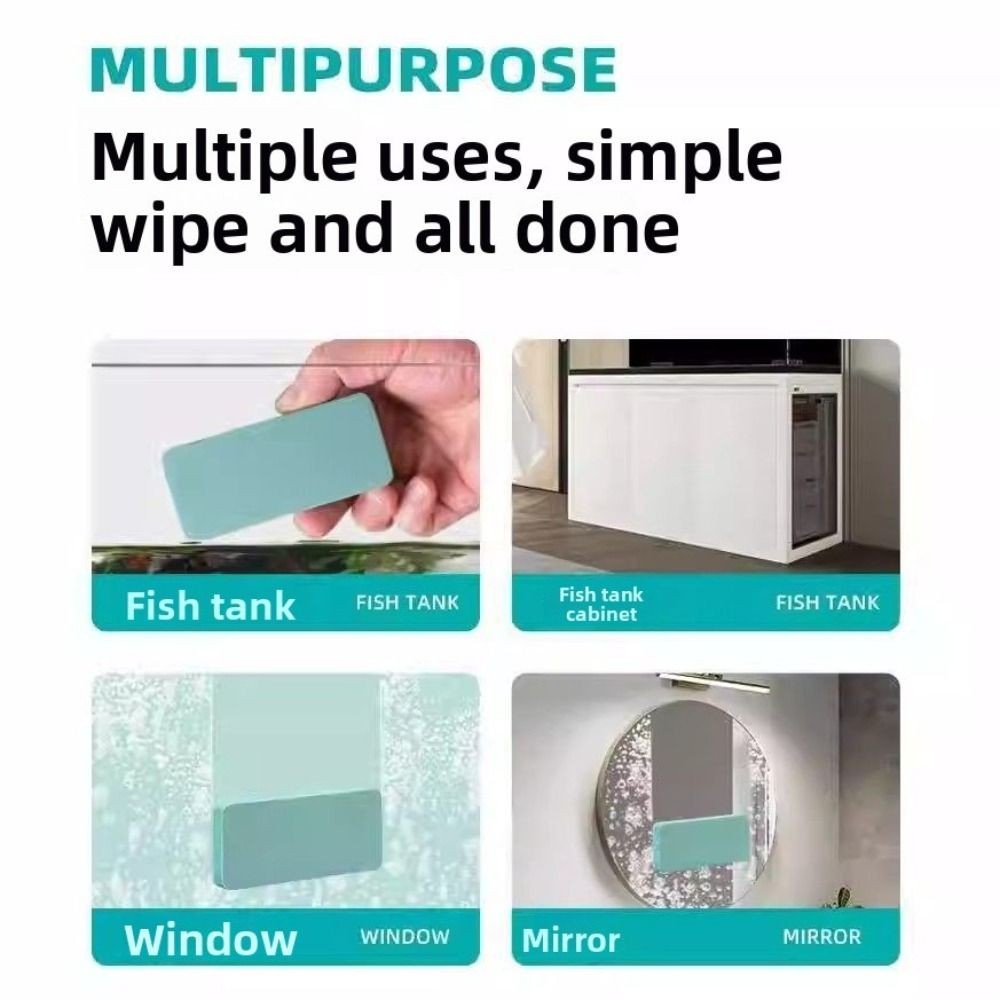 ผ้าเช็ดตู้ปลา,อีวา แปรงตู้ปลายืดหยุ่นสูง ขจัดตะกรันแบบพกพาไม่มีแปรงขัดมุมตายสําหรับทําความสะอาดเครื่องหมายน้ําบนกระจกใน - รูปที่ 5