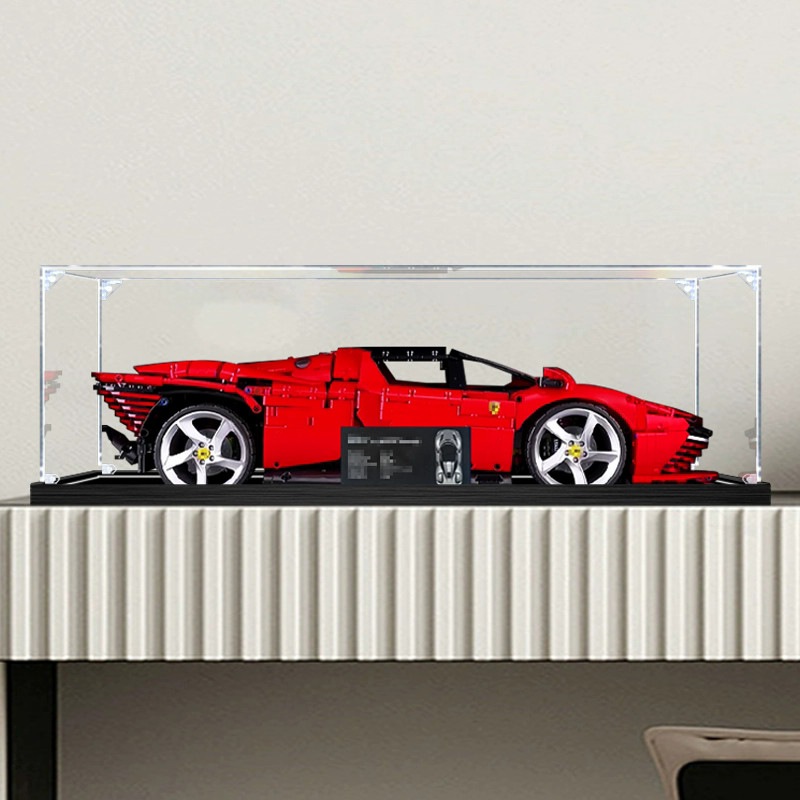 Lego 42143 Ferrari Daytona Transparent Display Box Popmart Labubu Zimomo Collection Box Supercar Mod
