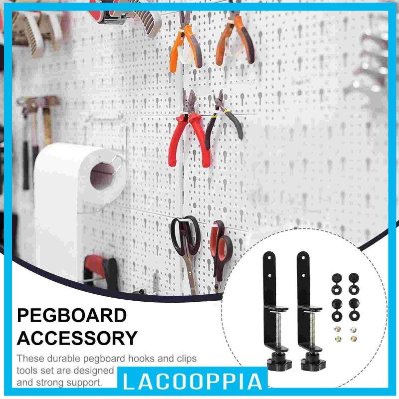 [Lacooppia] 2 ชิ้น Pegboard Desk Mount Clamp Stand คลิปหนีบโต๊ะสําหรับ Office Kitchen Home