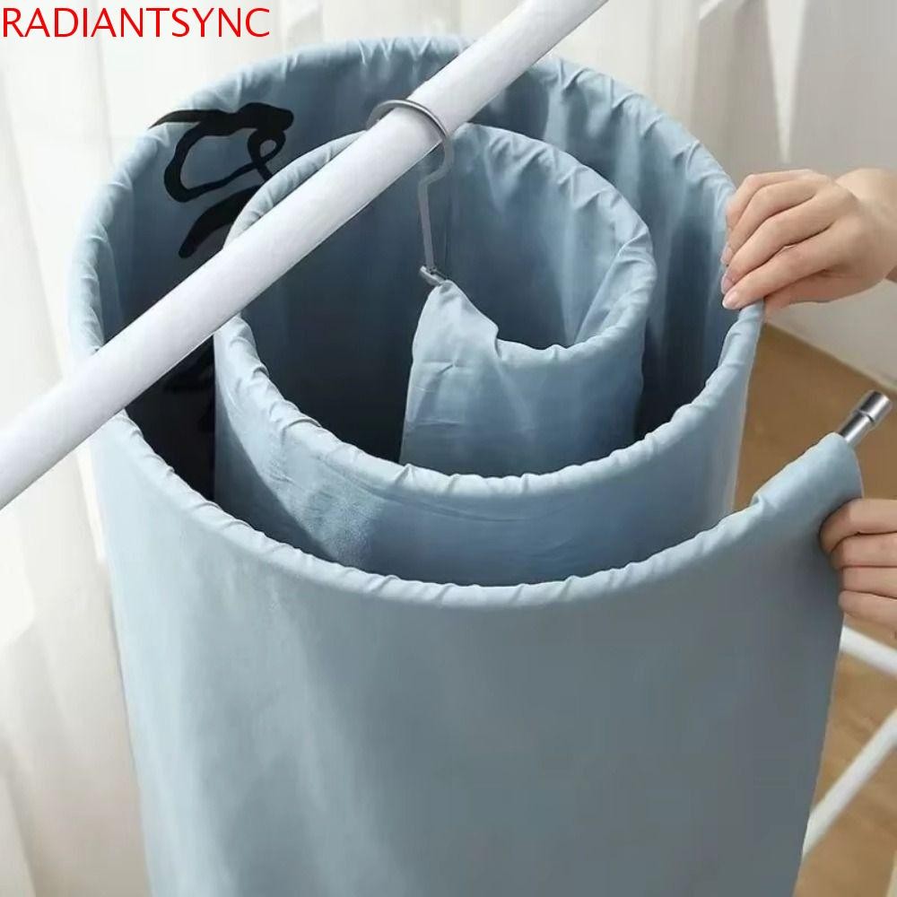 RADIANTSYNC ผ้านวมแขวน, สแตนเลสรอบเกลียวราวตากผ้า, ผ้าห่มแขวนหมุนประหยัดพื้นที่ Multi-function เกลียวเสาเสื้อผ้าแห้งผ้าปูที่นอน