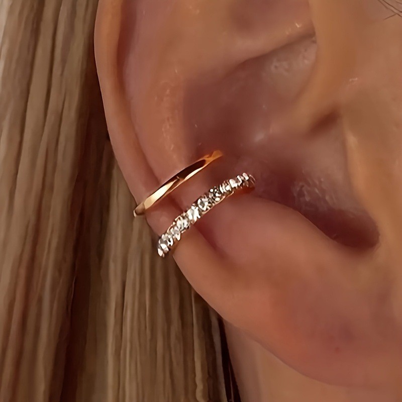Vintage Gold Ear Clip สําหรับผู้หญิง Simple C-shaped Ear Clip เครื่องประดับแฟชั่น Jewerly ของขวัญ