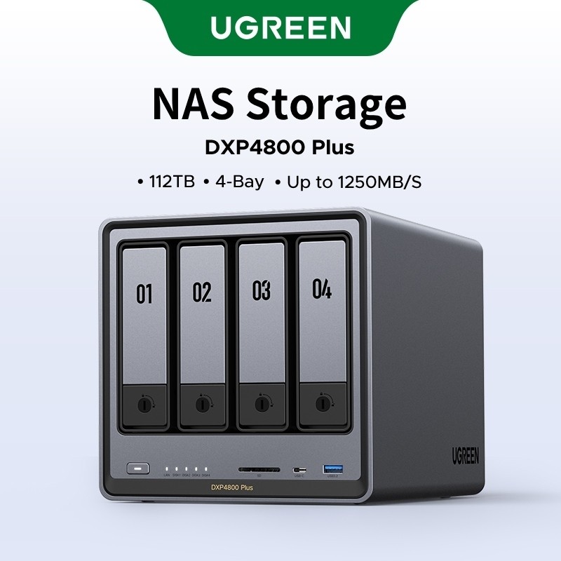 UGREEN NASync DXP4800 Plus 4Bay เดสก์ท็อป NAS Intel Pentium Gold 8505 5Core CPU 8GB DDR5 RAM 128G SS