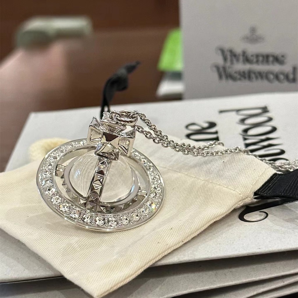 สร้อยคอสไตล์ Saturn สุดเท่และไฮเอนด์แบบใหม่ ดีไซน์แฟชั่นหรูหราเบาๆ โซ่ไหปลาร้าที่เรียบง่ายและประณีต - รูปที่ 4