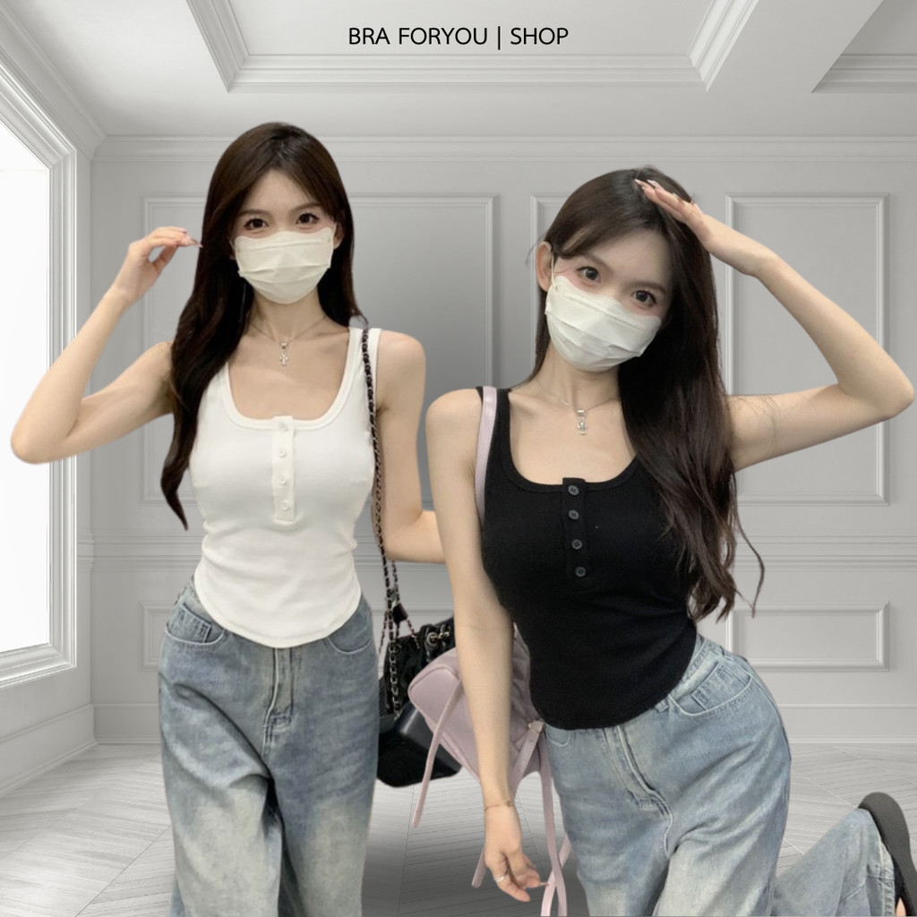 Bra Foryou เสื้อคลอปผ้าไหมพรม กระดุมหน้า (8817)