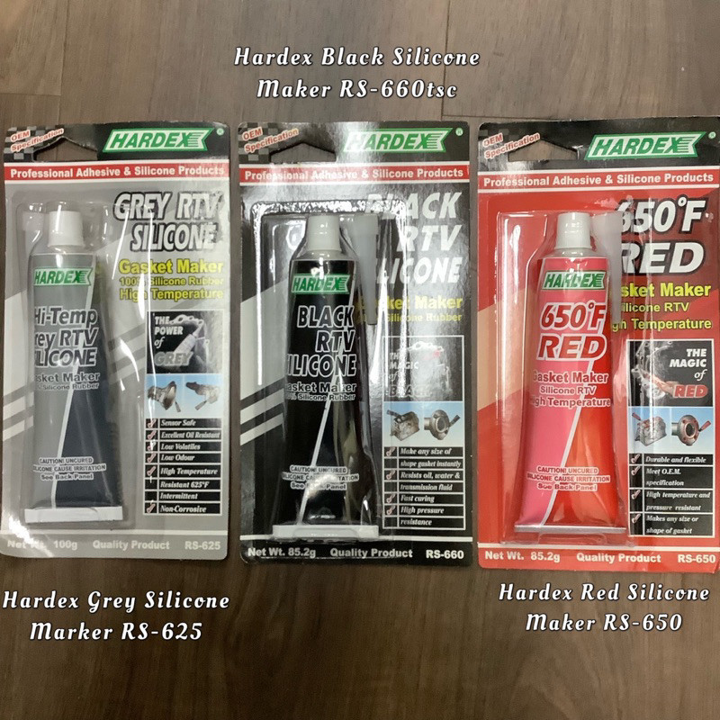 Hardex Grey Silicone Marker RS-625 / Hardex Red Silicone Maker RS-650 / Hardex Black Silicone Maker 