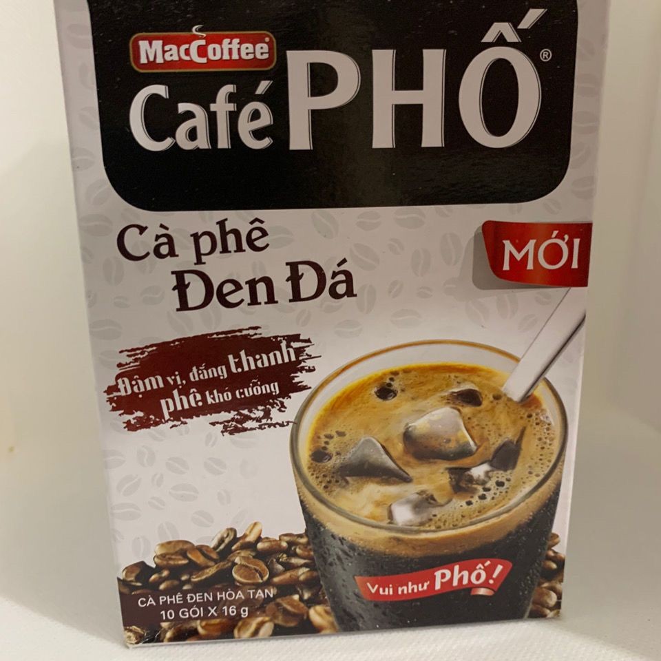 เวียดนามกาแฟ cafe pho da กล่อง 10 ถุง 160g ผงกาแฟสําเร็จรูปสีขาวเวียดนามกาแฟ cafe pho den da กล่อง 1