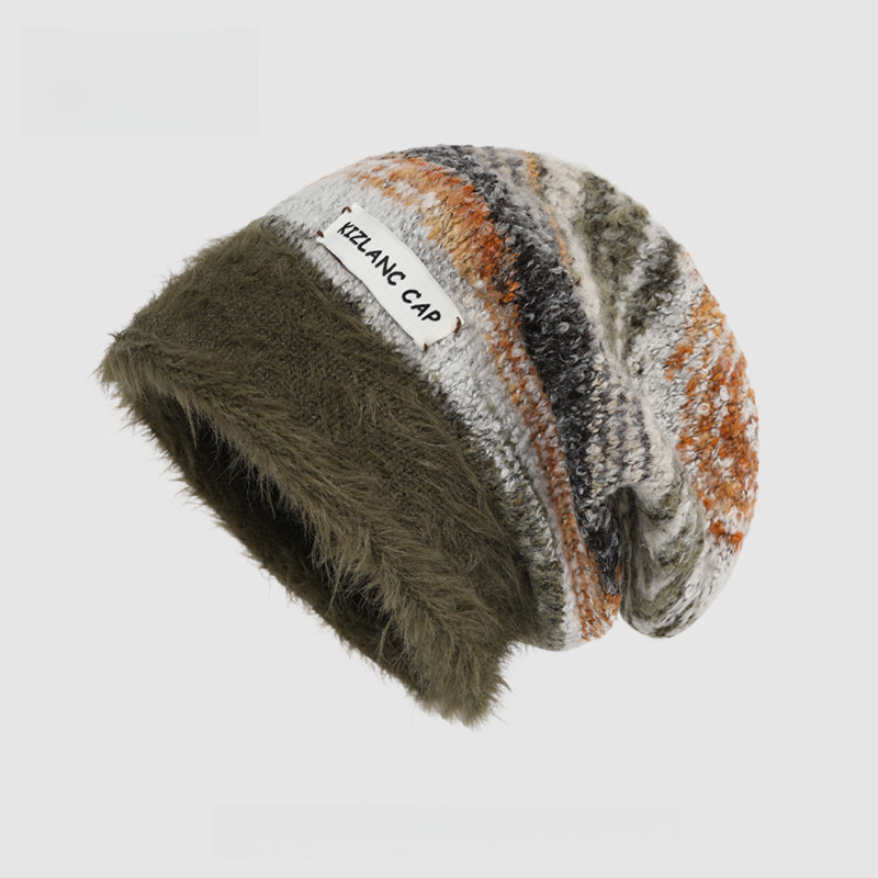 MISSKOI Plush Baotou ถักหมวกกองผู้หญิงดูขนาดเล็กฤดูใบไม้ร่วงฤดูหนาว Cold-Proof Warm All-Match หมวกขนสัตว์ - รูปที่ 3