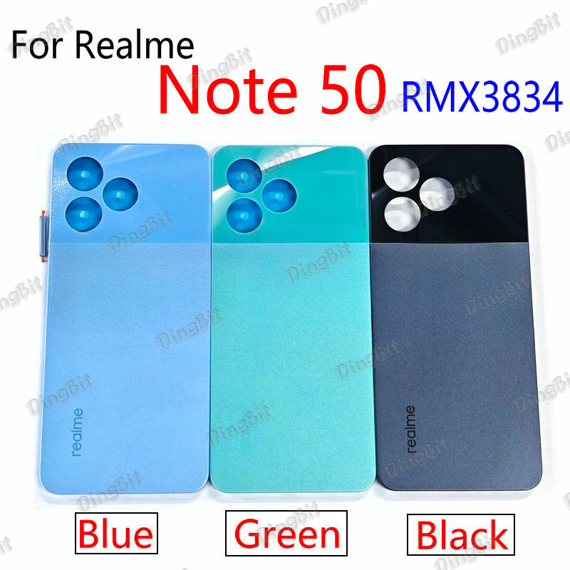 ฝาครอบด้านหลังพร้อมปุ่มปรับระดับเสียงเปลี่ยนเลนส์กล้องสําหรับ Realme Note 50 RMX3834