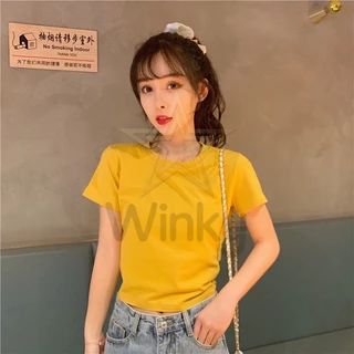 เสื้อยืดแขนสั้นผู้หญิง ผูกหลัง ดีไซน์เก๋ ใส่สบาย สีสวย