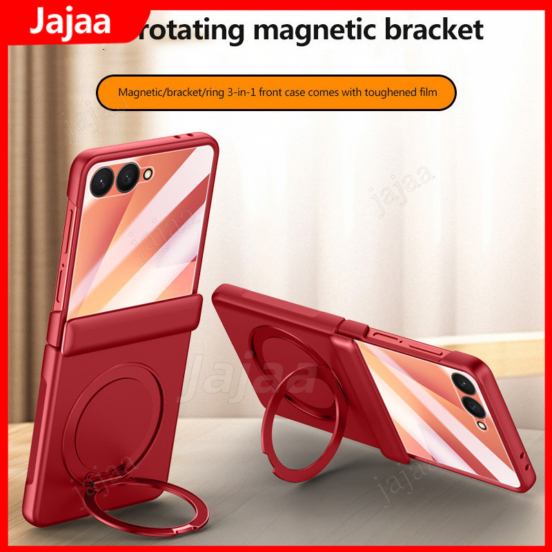 SAMSUNG 360° หมุนแม่เหล็กสําหรับSamsung Galaxy Z Flip 7 flip7 Flip7 5Gผิวแม่เหล็กผู้ถือแหวนฝาครอบป้อ