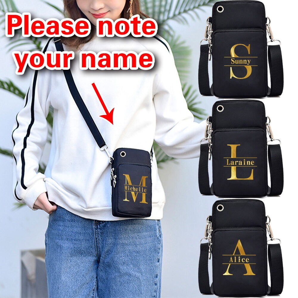 การปรับแต่งชื่อ🔥Mini Phone Bag กระเป๋าสะพายข้าง กระเป๋าสะพายข้างผู้หญิง ลวดลายพิมพ์อย่างสวยงาม