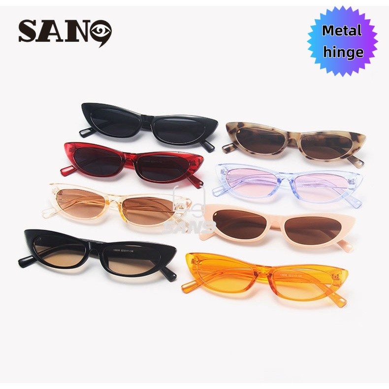 สนับสนุนขายส่งCOD (San9) แว่นกันแดดสไตล์เกาหลี Retro Small Cat Eye สำหรับทั้งผู้หญิงและผู้ชาย