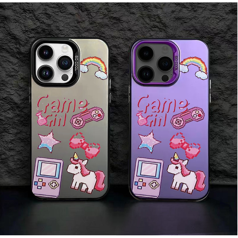 Rainbow Horse Csing HP Silver สี Mtte Premium Silver nti Jtuh Hrd สําหรับ Redmi 13 12 13C หมายเหตุ 9