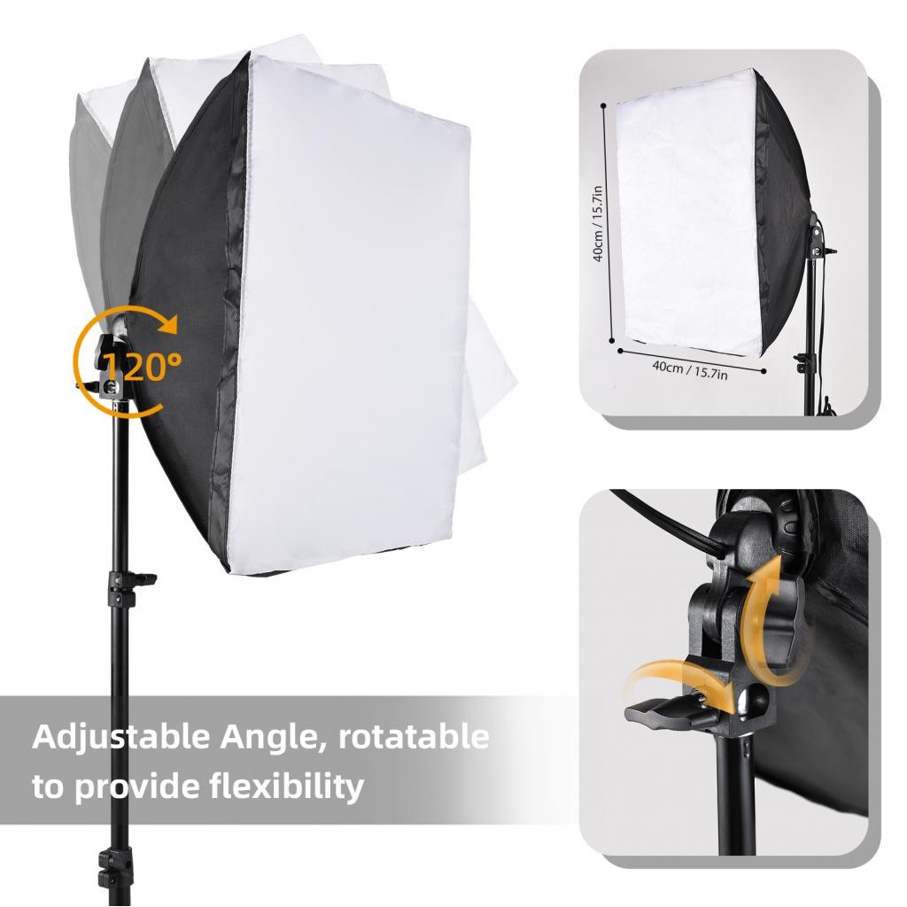 Hammer.TH Andoer Photography Studio Light Kit: 40x40 cm Softbox Lighting ชุดพร้อม LED 85W 2800K-5700
