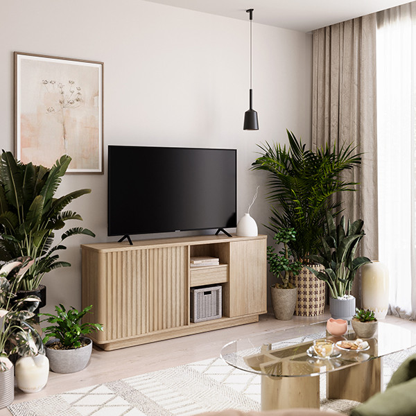 SB Design Square ตู้เก็บของ ขนาด 160 ซม รุ่น VALLEY สีไม้อ่อน (ความลึก 35 ซม.) (W160XD35XH75 ซม)  แบรนด์ SB FURNITURE