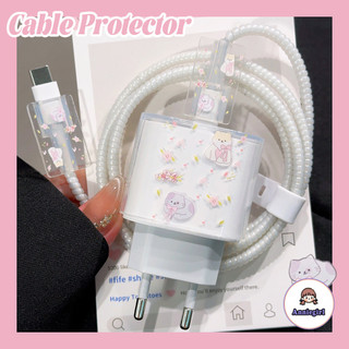 EURO น่ารัก Kitty Puppy Charger Protector สําหรับ Iphone 20W เลเซอร์ป้องกันสิ่งสกปรกป้องกันการแตกหัก Data Line Winder ทนต่อการสึกหรอสาย Winder Protector สําหรับ USB/Type-C