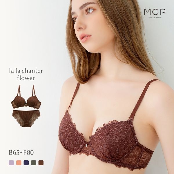 Mon Cher Pigeon La La Chanter เซ็ตบราลายดอกไม้และกางเกงในลูกไม้ (คัพ B-F) (MCP1005) (ส่งตรงจากญี่ปุ่น)1