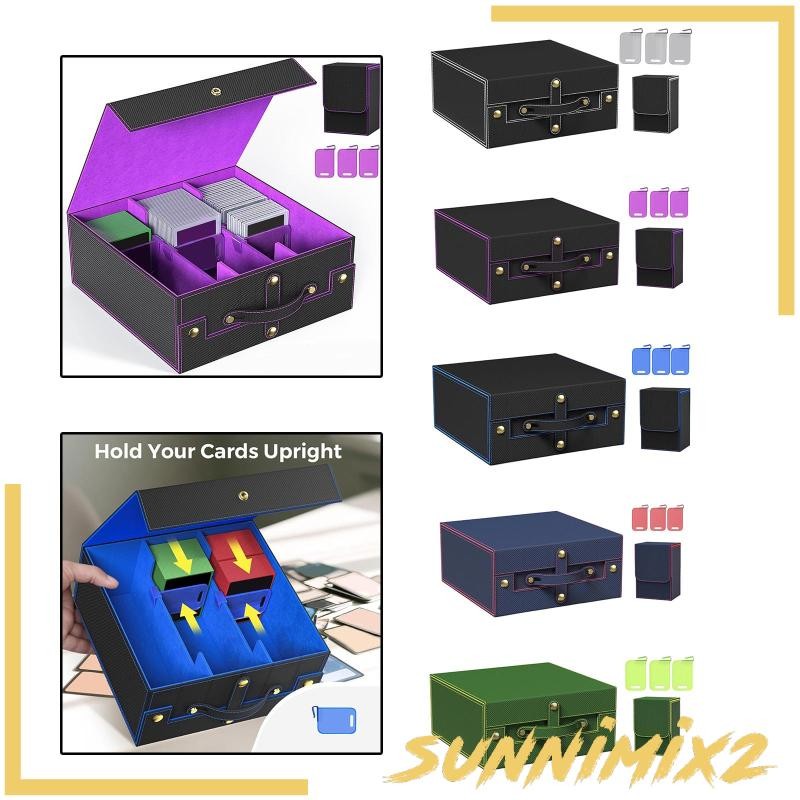 [Sunnimix2] Cards Collector Box Game Card Organizer Cards Gathering Case Trading Card Storage Box fo