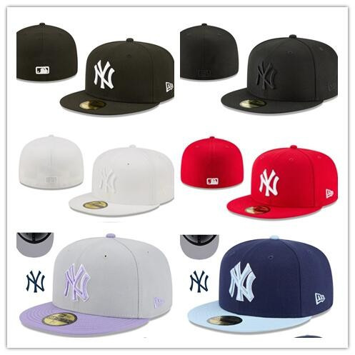 YankeesCap Fited Hat Men Women Baseball Cap Fully Enclosed Cap Sport Cap AZ6O