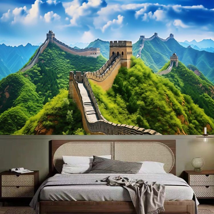 ภูมิทัศน์ภูมิทัศน์ขนาดใหญ่ผนังผ้าพื้นหลังผ้านอร์ดิกข้างเตียงห้องนอนห้องนั่งเล่นตกแต่งพรมพรมบล็อกพรม - รูปที่ 3