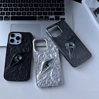 ใหม่ 3D Creative Devils Eye Soft Case สําหรับ iPhone 17 16 15 14 13 12 11 Pro Max 14 15 16 Plus 17 Air สีไฟฟ้าเต็มรูปแบบกระจกหลุมขนาดใหญ่ Anti Falling ฝาครอบ