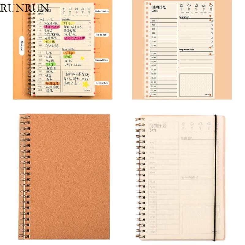 RUN Planner สมุดบันทึก 50 แผ่น Daily Planner Notepads Do List Daily Planner
