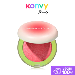 Merrezca Turn On Blush 9g เมอร์เรซกา บลัชออนสีสันสดใสที่มีไฮไลท์เล่นแสงในตัว.