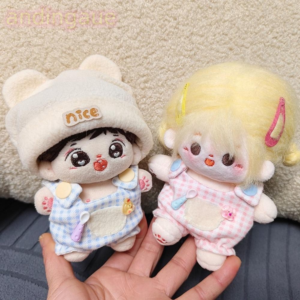ANDIN Overalls Set, Dress up DIY Casual 10CM Cotton Doll Clothes, Fashion Cute Pretty Doll Outfit ของเล่นเด็ก