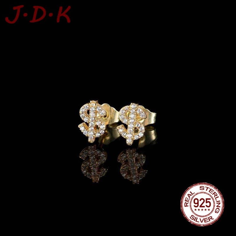 ต่างหูสตั๊ดทองคํา JDK 18K สําหรับผู้ชายแฟชั่น