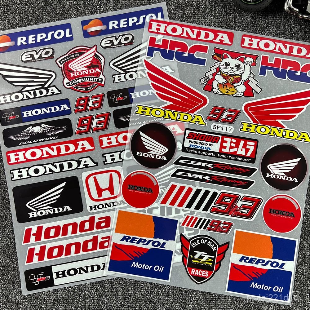 เหมาะสําหรับ Honda CBR500R/650R/CB500F สติกเกอร์กันน้ําสะท้อนแสงดัดแปลง Honda Wings โลโก้รถ Q3ZY